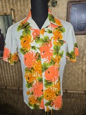 Vintage Ui-maikai Hawaiian Barkcloth Aloha Shirt m1125