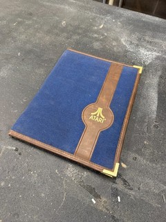 Vintage Atari Leather Suede Note Book Pad Folder Employee Rare Retro