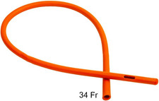 Healthandyoga  Enema Rubber Colon Tube - Closed End 20  X 34 FR - Long Red Lat