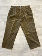 Polo Ralph Lauren Corduroy Pants Mens 38x30 Olive Green Classic Fit Pleated Vtg