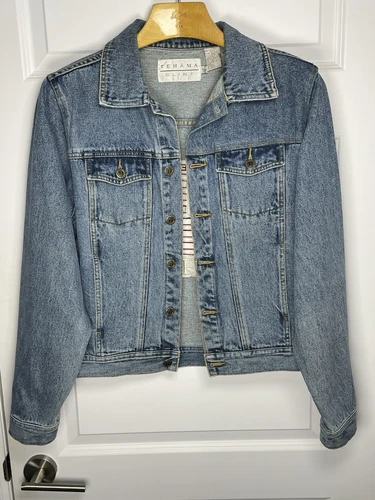 VTG Tehama-Clint Eastwood American Flag Embroidered Denim/Jean Jacket Unisex S image 19