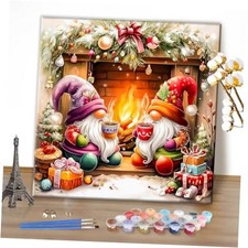 Christmas Paint by Numbers Kits for Adults, Gnome DIY Kits Crafts for GOL042