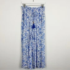 True Destinations Wide Leg Flowy Lounge Pants Blue and White Size X-Large