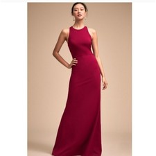 NWOT BHLDN Klara Dress Wine Merlot Maxi Criss Cross Back Anthropologie sz 8