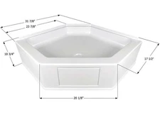 Icon 15232 Shower Pan NSB3232-PW Neo Angle - Polar White