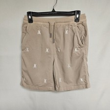 Psycho Bunny Khaki Shorts Youth Boys L 14-16 Embroidered Logo All Over Print