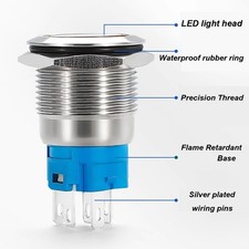 Drucktaster mit LED-Beleucht. rot/grün 12/24 V Drucktaster mit LED-Beleucht. rot/grün 12/24 V