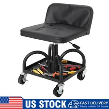 Rolling Garage Stool ,Adjustable Mechanic Work Seat Shop Stool w/Casters