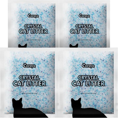 COCOYO Crystal Cat Litter I Silica Gel Litter,17.2 Lbs White and Blue 