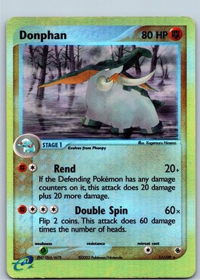 Pokemon Card 2003 Ex Ruby & Sapphire - Donphan - Reverse Holo