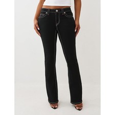 NWT True Religion Becca Mid Rise Big T Bootcut Jeans Womens Sz 31 Black Y2K Chic