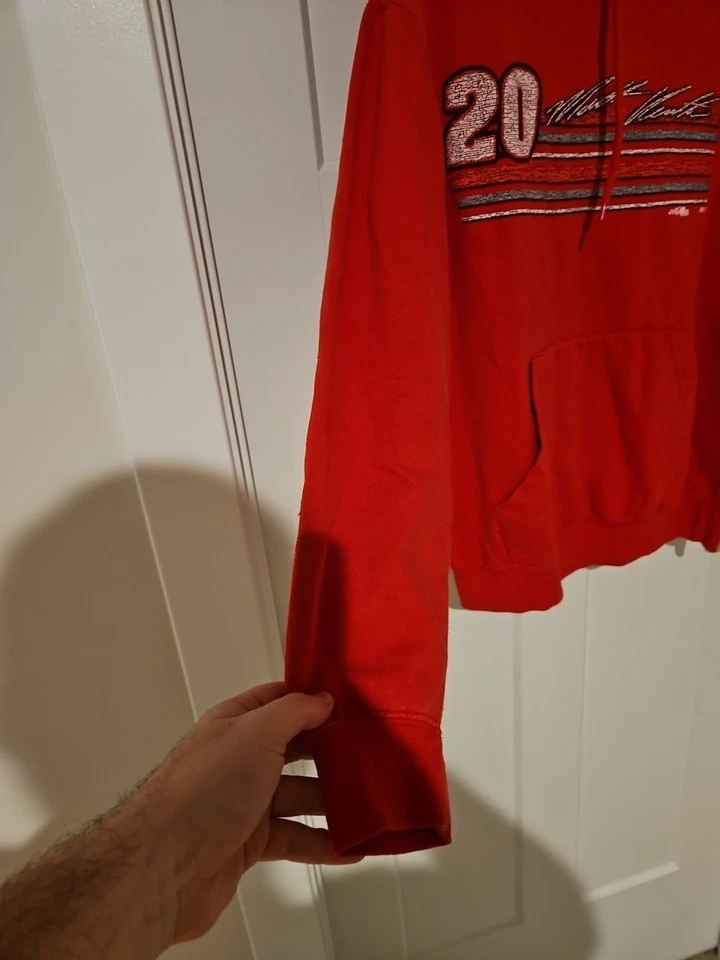 Sudadera con capucha para hombre vintage roja B & E Sport Nascar Matt Kenseth #20 talla M Foto 3 de 4