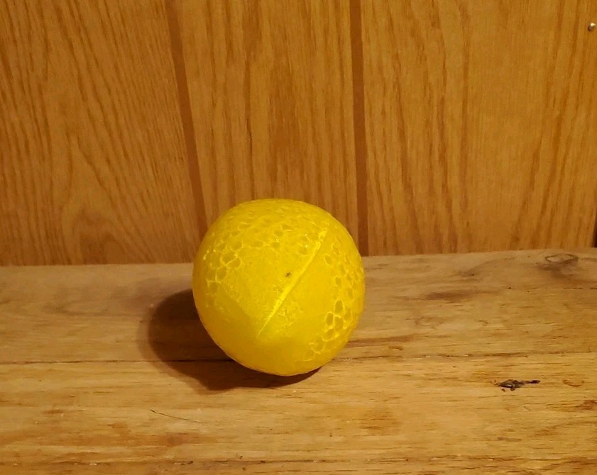 VTG Hand Blown Glass Lemon Yellow Art Murano Style 5"