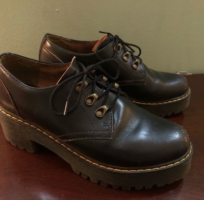 Black Doc Martens Platform Leona Lo Shoe Women's 8 Some Marks but Good Condition