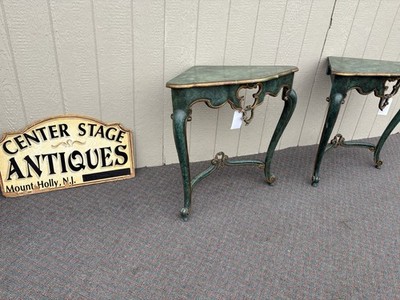 65902 Pair Decorator Hand Made Corner Table Stand s Shelf JOSHUA KODNER