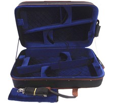 New Pro. Black Wooden 4 pieces 4/4 Violin Case QVCA-950BL
