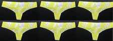 Auden Women's 6 Yellow Lime Green Tie Dye Invisible Edge Thongs Size Medium