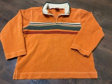euc GYMBOREE Orange Stripe Half-Zip Pullover Cardigan Sweater Boys 5