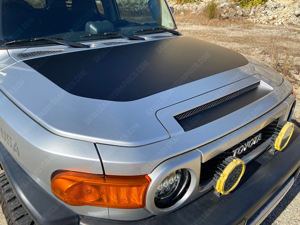 Calcomanía envolvente de capó negro mate sólido compatible con Toyota FJ Cruiser 2007-2017 Foto 2 de 4