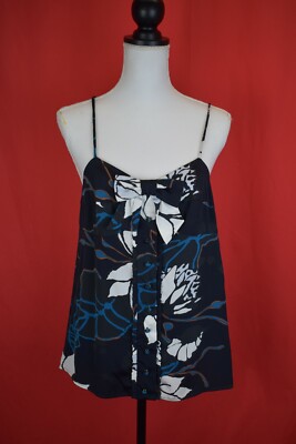NWT RED VALENTINO FLORAL  MULTICOLOR SILK SLEEVELESS BOW BUTTON DRESS BLOUSE 44