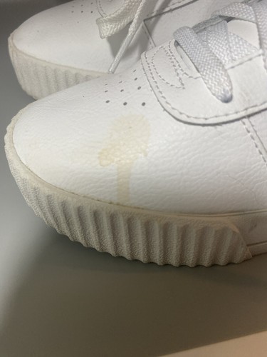 PUMA Womens Carina Low Top Lace Up Shoe Sneaker White Leather Sz 7.5 US - Picture 8 of 10