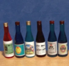 1/12, Dolls House Miniature bottle Set of 6 Mixed Bottles Wine Beer Etc BN LGW