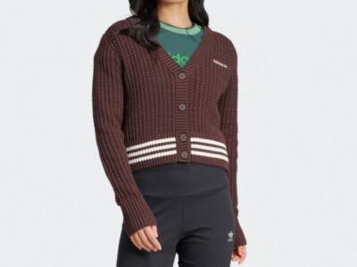 Adidas Knit Cardigan Womens - Brown / IX1044 / Expedited | eBay