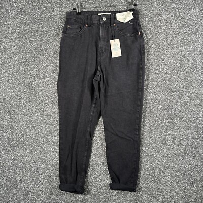 Mom Jeans High Waisted Black Jeans Primark Чорні джинси мом з