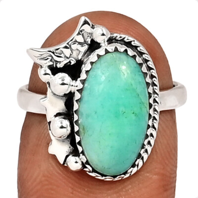 Moon Star Composite Mohave Blue Turquoise 925 Silver Ring