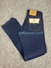 Vintage 80's Levis 505 Orange Tab Denim Jeans Mens 29x33 Dark 20505 0217 NWT
