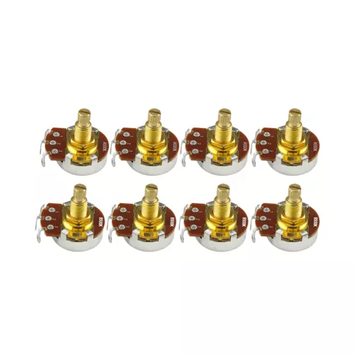 8PCS A500K+B500K Full Size Copper Long Shaft Guitar Potentiometer Pot Switch
