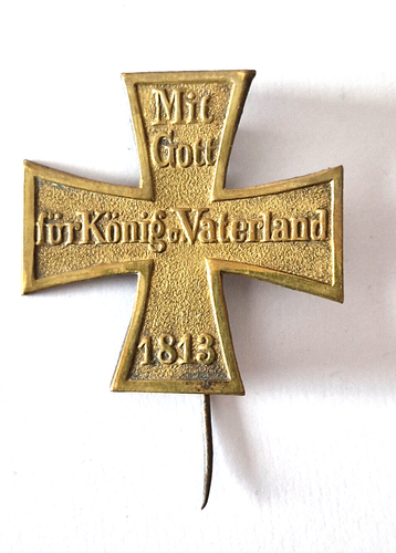 Landwehrkreuz ?? an Nadel --Mit Gott für König und Vaterland-- 1813 - Picture 2 of 6
