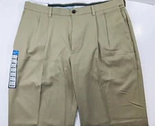 Haggar Cool 18 Pro Classic Fit Pleated 38×29 New With Tag Tan 262 Pants Mens