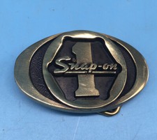 PA05127 VINTAGE 1970s  SNAP-ON  TOOLS COMPANY SOLID BRASS BTS BELT BUCKLE