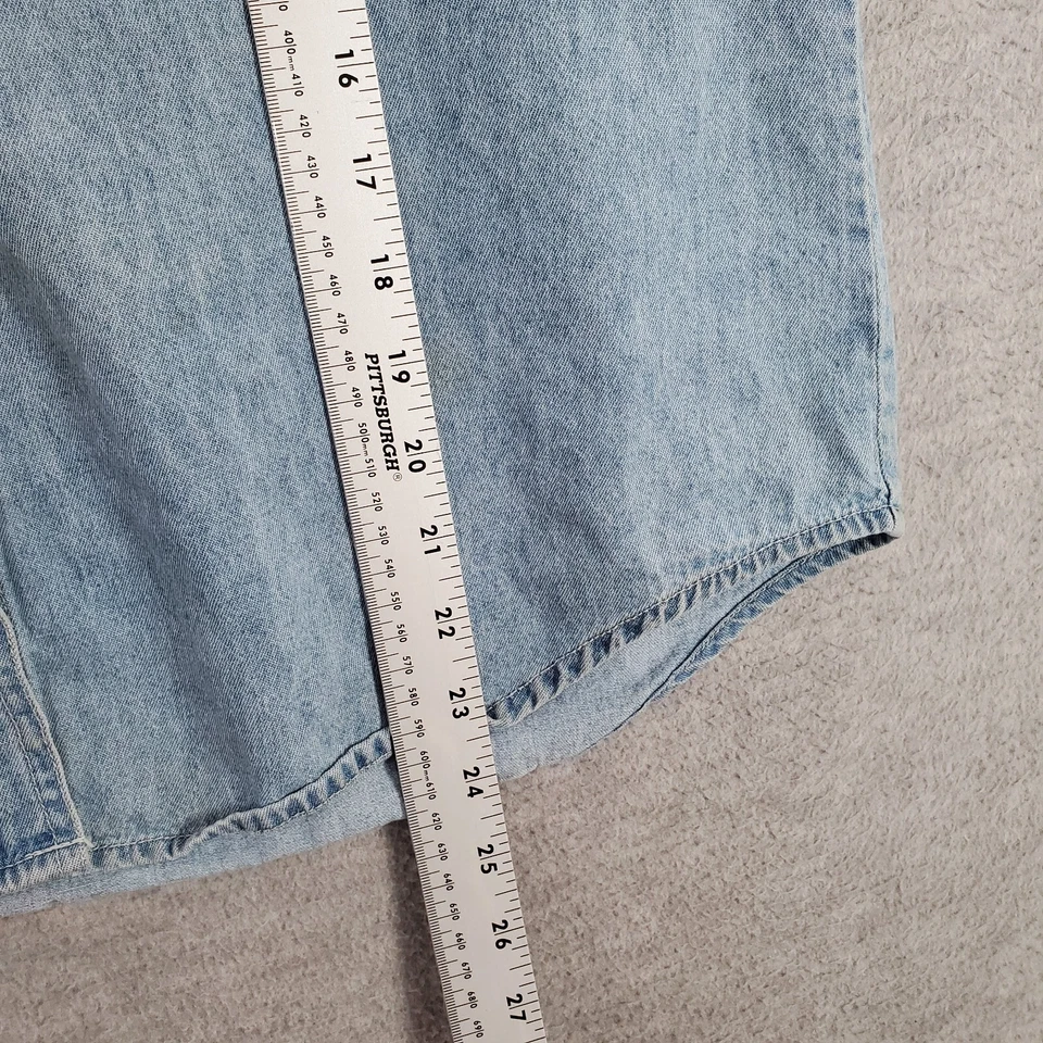 Top vintage Pooh Mujer Medio Azul Cambray Abotonado Denim Eeyore Floral LEER Foto 3 de 4