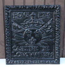 Poverles Caserne De Longwy 1695 Gusseisen Bild Wandbild Kaminplatte sehr Massiv