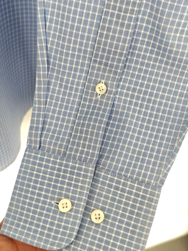 Hackett Mayfair Herren Hemd Kariert Slim Fit Medium Himmelblau Weiß - Bild 4 von 4