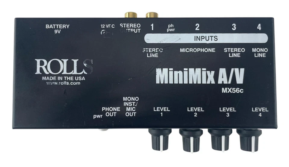 Rolls MX56c MiniMix A/V Audio Mixer - No AC - Image 2 of 4