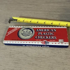 Vintage Elgo Plastics Checkers Set #614 American Plastic 24 Pc Game w/ Box