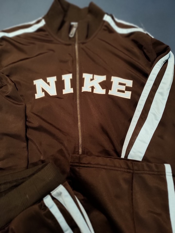 Vintage Nike Tracksuit Brown Blue Size L Womens eBay
