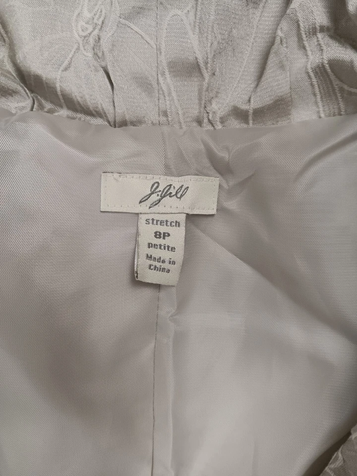 Blazer para mujer J. Jill 8 P gris peplum falda floral abotonada bordada Foto 4 de 4