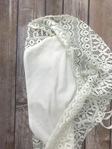 Women's Vanilla Beach Ivory Lace High neck Swim Top Size S Small swimwear bikini - Picture 10 of 12