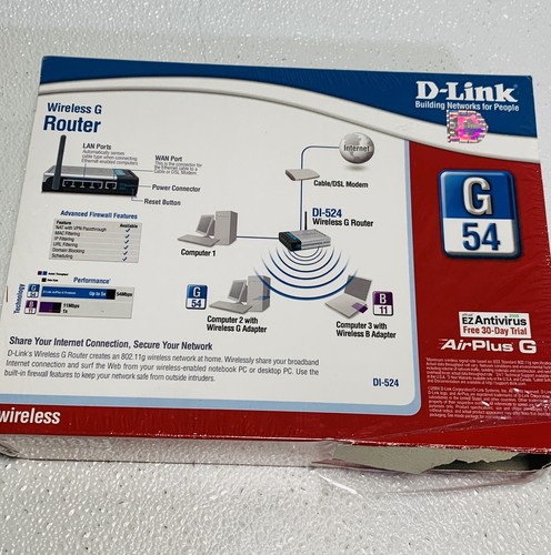 D-Link DI-524 Wireless G Broadband Cable WiFi Router G54 - New - Picture 3 of 3