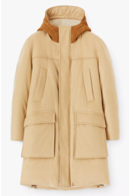 LORO PIANA Cashmere Parka Navy Blue Fox Fur Trim Jacket / Coat