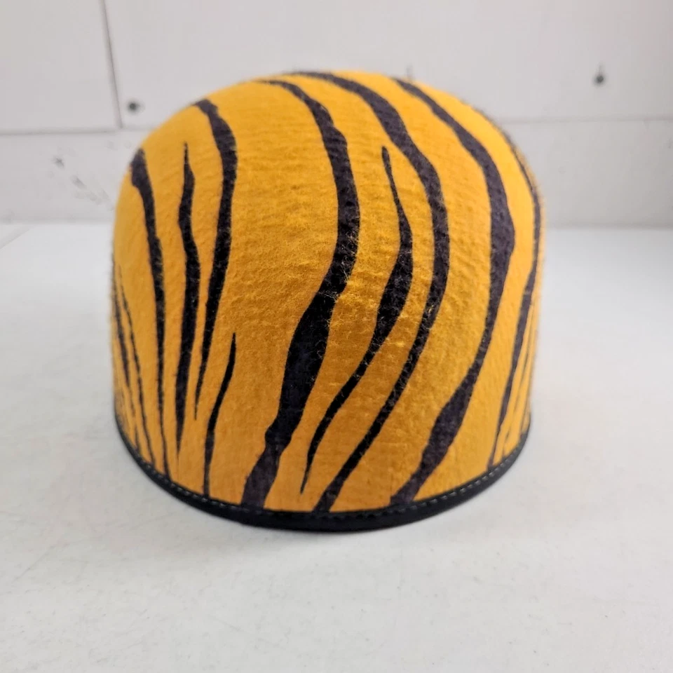 Casco cubo sombrero aleta vintage talla única fieltro paja estampado tigre naranja negro 2 Foto 4 de 4