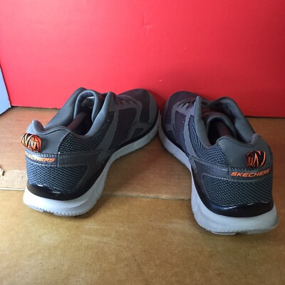Skechers Lite-Weight Men's Athletic Shoes 10.5M Gray Orange Memory