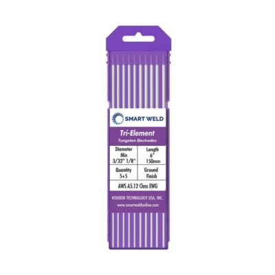 Purple TIG Welding Tungsten Electrode Assorted 10 pack 3/32'' 1/8'' Tri Length 6''