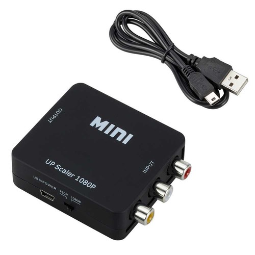 Adattatore Interfaccia AV a HDMI Audio Video Composito RCA 1080p Nero per DVD TV - Zdjęcie 6 z 6