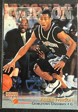 1996 Score Board Basketball Rookies Basketball Card Allen Iverson RC #1 KB