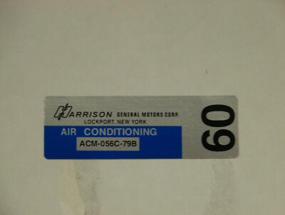 Harrison Radiator Sticker 79 BUICK HARRISON AIR CONDITION EVAPORATOR BOX DECAL NEW 1979 STICKER ...